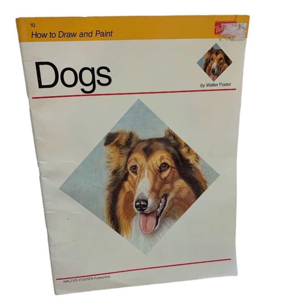 How to Draw & Paint Dogs 13" paperback book by Walter Foster 1989